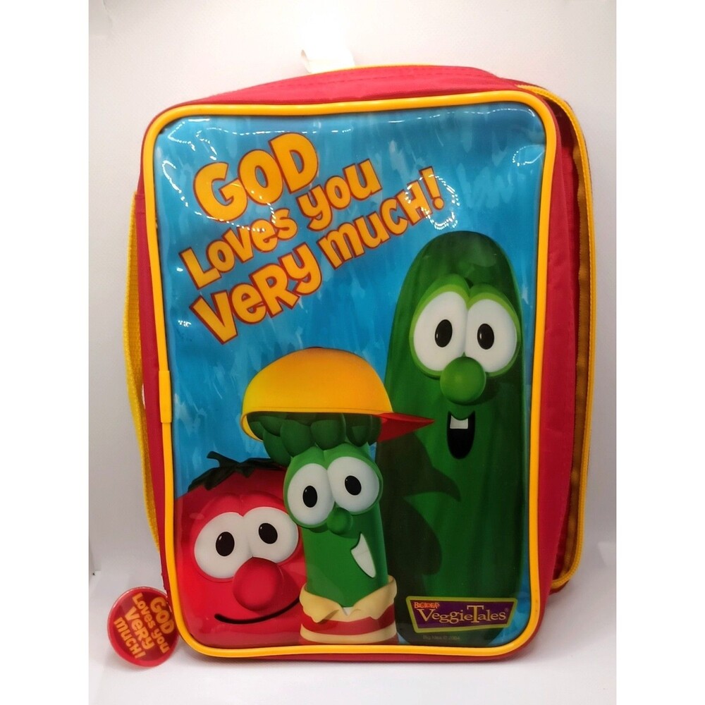 2004 Veggie Tales "God Loves You Very Much" Bible Book Cover Carry Case Vintage